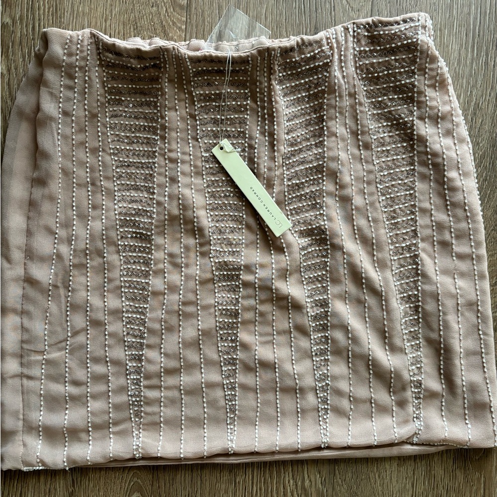 Lauren conrad Vintage charm taupe beaded skirt Size Small womens  NWT